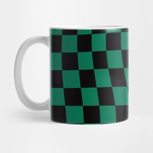 Tanjiro demon slayer, green checkered pattern Mug